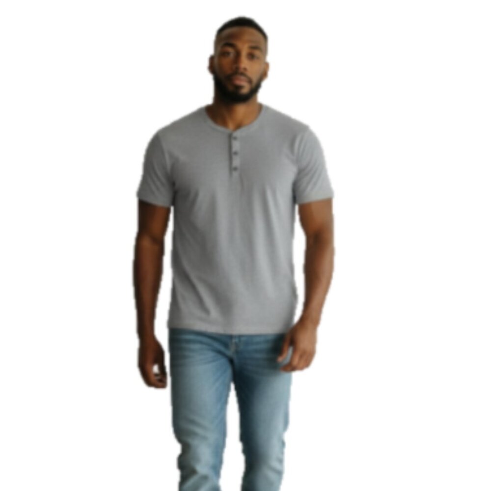 Jachs Signature Soft Touch Henley Shirt 3XL Gray Short Sleeve 3 Button NWT